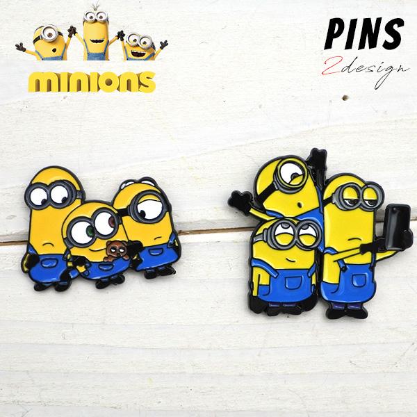ミニオンズ MINIONS ピンバッジ 全2種類 ミニオン 大きめ ブローチ