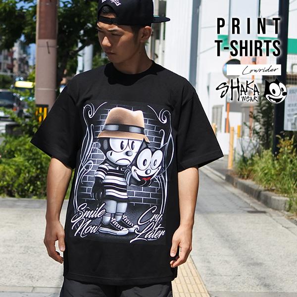 入手不可能！'90WCイタリア 公式キャラクターTシャツ SHAKA（シャカ） Tシャツ 半袖 メンズ ブラック SHAKA WEAR FELIX THE