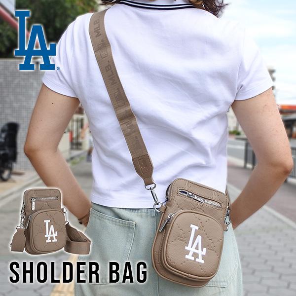 ドジャース ショルダーバック ベージュ グッズ 合皮 MLB dodgers LA 