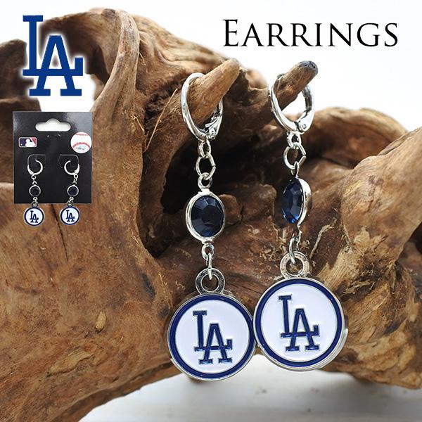 ドジャース ゆらゆら ピアス ドジャース グッズ dodgers LA 大谷翔平 フック アクセサリー おしゃれ ロゴ ブルー レディース プレゼント シンプル かわいい