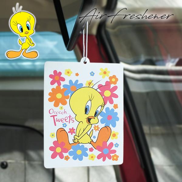 トゥイーティー エアフレッシュナー 芳香剤 TWEETY 花柄 カラフル