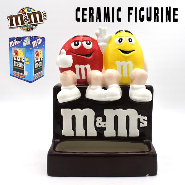 USED品 m&m's お皿 陶器 箱入り チョコレート エムアンドエムズ レッド