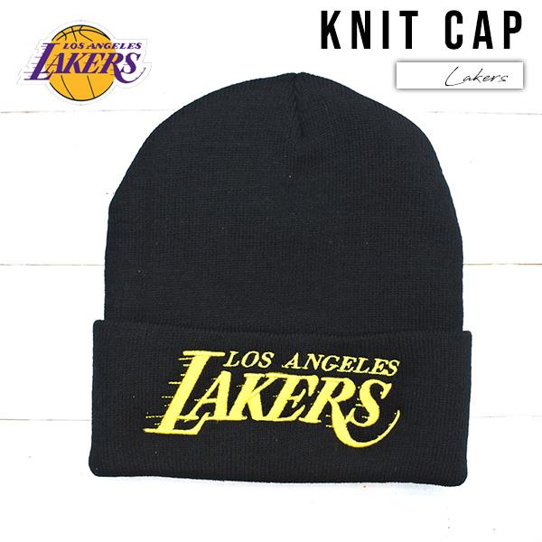 レイカーズ ニット帽 ブラック NBA LOS ANGELES LAKERS ニットキャップ
