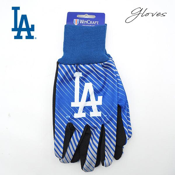 ドジャース グローブ 滑り止め付手袋 グッズ dodgers LA ストライプ