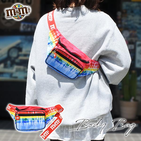 極美品 エムシーエム ボディバッグ ロゴ柄 m&m's ボディバッグ エムアンドエムズ タイダイ柄 かばん バッグ