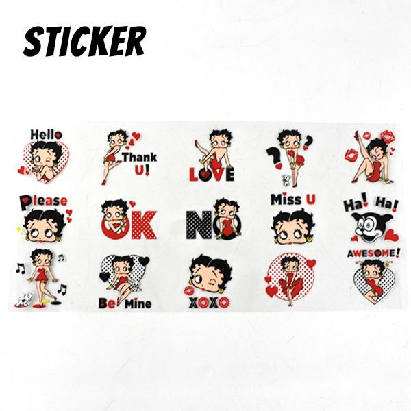 ステッカー ベティブープ シール ビニール ビニールステッカー ベティ ブープ 文字 小さめ ロゴ BETTYBOOP ベティーちゃん ベティちゃん BETTY BOOP アメリカン
