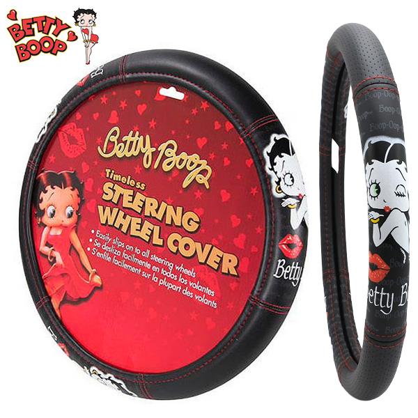 ハンドルカバー ベティ ブープ ステアリングカバー BETTYBOOP ベティちゃん ベティブープ ベティ グッズ 汎用 カーアクセサリー キャラクター アメリカ 雑貨