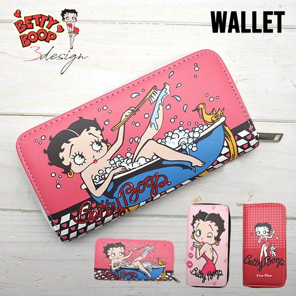 ベティブープ LANY 財布 全3種類 レディース 長財布 BETTY BOOP ベティちゃん ブラック レッド フェイクレザー ラウンドファスナー ウォレット かわいい ロゴ