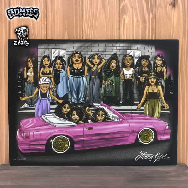 DGA アートパネル 壁掛け HOMIES キャンバス Homie girls ブラック