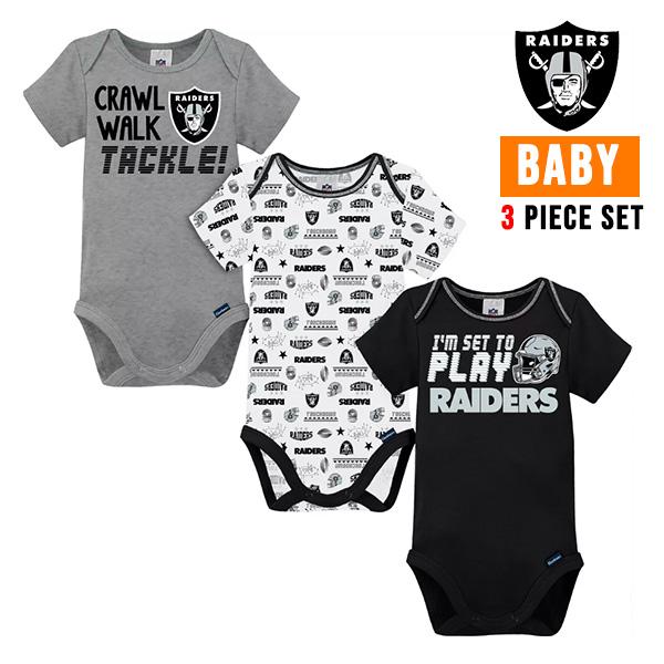 レイダース ベビー服 ロンパース セット 3点セット ベビー 60 70cm 70 80cm 女の子 3 6ヶ月 6 Cm 半袖 Nfl Raiders アメフト ローライダー ウエストコースト アメリカ雑貨とミニカーのアイカム 通販 Yahoo ショッピング