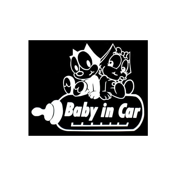 ステッカー FELIX baby in car 全3色 ホワイト イエロー ピンク 車 バイク デカ...