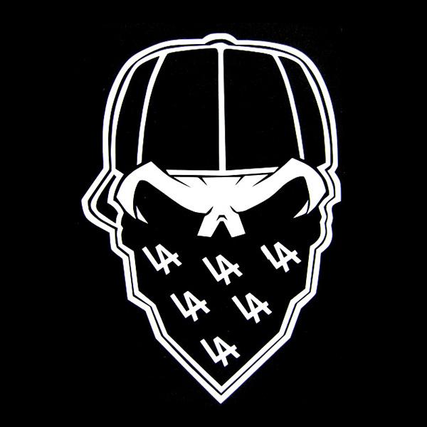 ステッカー LAスカルバンダナ 全2色 ホワイト ブラック 車 バイク