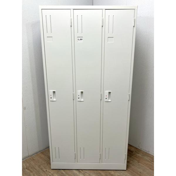 未使用品 アルプススチール スチールロッカー 3人用ロッカー L37-AW 更衣室 オフィス ホワイト 幅900 奥行515 高さ1790