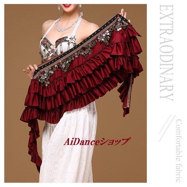 新着　ベリーダンス　衣装　ヒップスカーフ　エスニック　トライバル　フリンジ　 全3色展開　j01361