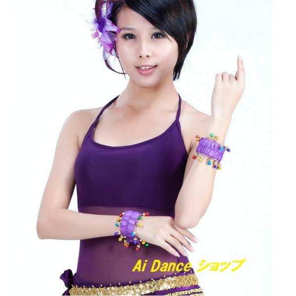 ベリーダンス　衣装　シフォン　ハンドアクセサリー　片手（1個）　彩鈴　 全13色展開