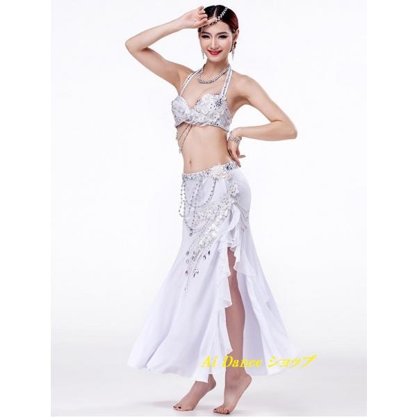 新着 ベリーダンス 衣装 ブラトップ スカート 2点セット 豪華 全