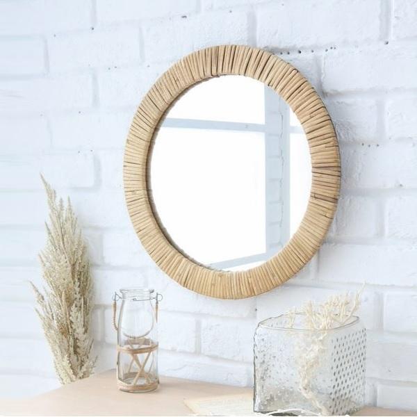 壁掛け鏡 ウォールミラー 鏡 壁掛け ラタン おしゃれ ミラー ラタンラウンドミラー 新生活 一人暮らし Co Et 04 Aifa インテリア雑貨 通販 Yahoo ショッピング