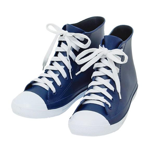 スーパーセール期間限定 レインブーツ 長靴 レインシューズ スニーカー レディース ハイカット ショート オーセンティック ネイビー ハイカット レインスニーカー