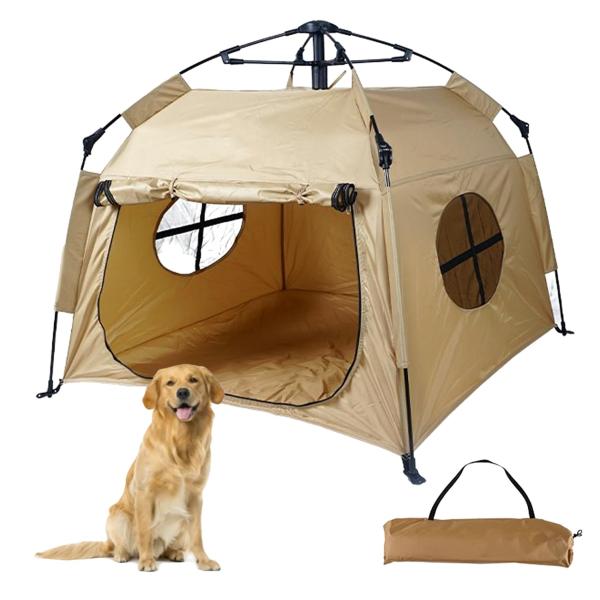 ペットテント ワンタッチテント キャンプ用 大型 犬 テント 折りたたみ 簡易テント 3秒で素早く開く 防水性 通気性 日焼け止め ポータブル ポップアップテント