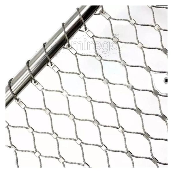 金網フェンス 亜鉛メッキワイヤーフェンスロール、メッシュ穴10cm 304ステンレス鋼ロープネット、手すり、ガーデンファーム用の柔軟な耐衝撃性安全ネ