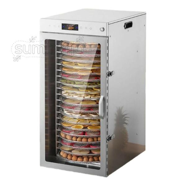 ●食品乾燥機 ステンレス製 大容量 360°熱風循環加熱 30-90 食品乾燥機 電気食品脱水機 ステンレス製 大容量 回転乾燥 24時間自由
