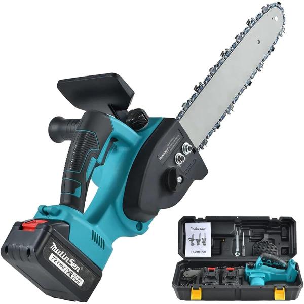 チェーンソー 充電式 ブラシレス 12インチ 切断径350mm 18V互換 4Ahバッテリ2個 コードレス 電動チェーンソー 自動給油 ポータブル ハンディ ミニ 家
