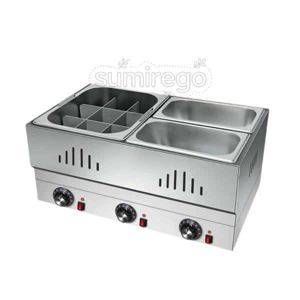 おでん鍋 電気おでん鍋 業務用デスクトップおでん機 デスクトップ麺調理機 麻辣湯電気麺調理器 50-250℃温度調節可能 自動保温機能 仕切り鍋 ステンレス鋼 大容