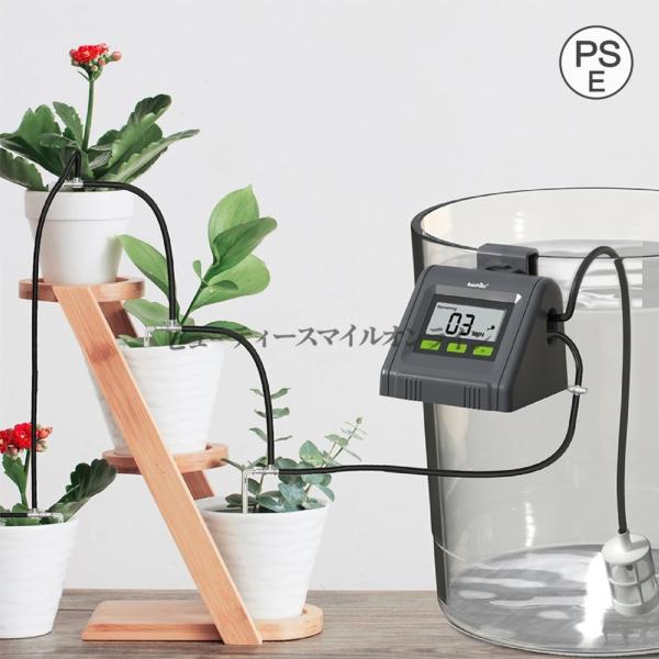 自動水やり機 自動散水機 散水タイマー 鉢植え自動水やり器 予約自動散水 大画面防水LEDパネル 10盆対応可能 USBや電池駆動 鉢植え自動散水ドリップ