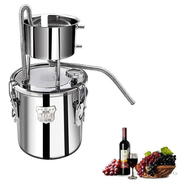ホーム蒸留器 発酵器 温度計付き ワイン製造装置 家庭用 ワイン造りセット 蒸留器 304ステンレス鋼製 ハーブ蒸留器 ガス 天然ガス 石炭 ?磁炉に適