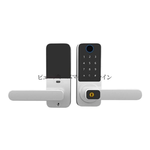 スマートドアロック 指紋認証 パスワード カード NFC Bluetooth対応 リモートロック可能 オフィス 家庭用デジタルドアロック 内側施錠 ゲートウェイ W
