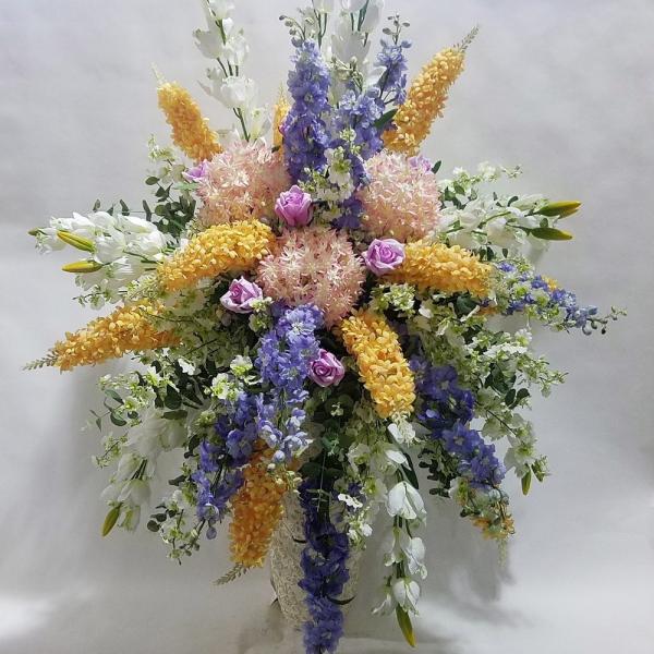 高さ140cmの華やかばらミックスアレンジ