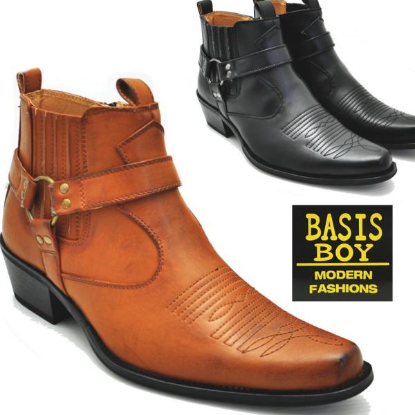 甲ステッチ入り ブーツ メンズブーツ ウェスタンブーツ ショートブーツ No1100 F1100 靴のaika 通販 Yahoo ショッピング