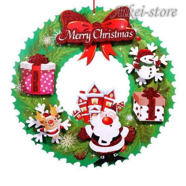 クリスマス飾り リース ペーパー パーティ 玄関 ドア 飾り 屋内 屋外 ガーランド サンタクロース パーティー壁窓の装飾【サイズ】F直径36cm 【カラー】TYPEA、TYPEB【素材】ペーパー両面印刷このクリスマスの立体ガーランドの素材...