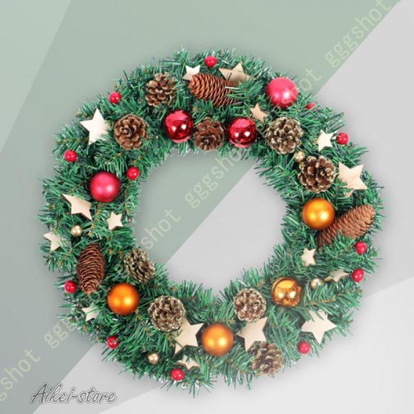 クリスマス リース クリスマス花輪 ナチュラルリース 玄関 造花 壁掛けフラワー ぶら下げ飾り ドアリース 飾り 庭園 結婚式 店舗 撮影 道具 クリスマス飾り 【素材】 PVC【サイズ】直径（外径）：40cm 50cm※色/デザイン:写真...