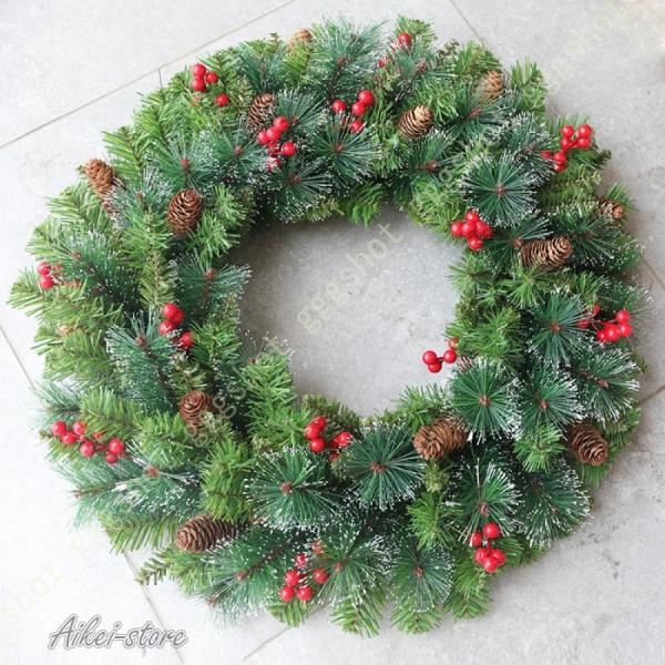 クリスマス リース クリスマス花輪 ナチュラルリース 玄関 造花 壁掛けフラワー ぶら下げ飾り ドアリース 飾り 庭園 結婚式 店舗 撮影 道具 クリスマス飾り 【素材】 PVC【サイズ】直径（外径）：60cm※色/デザイン:写真ご参考※梱...