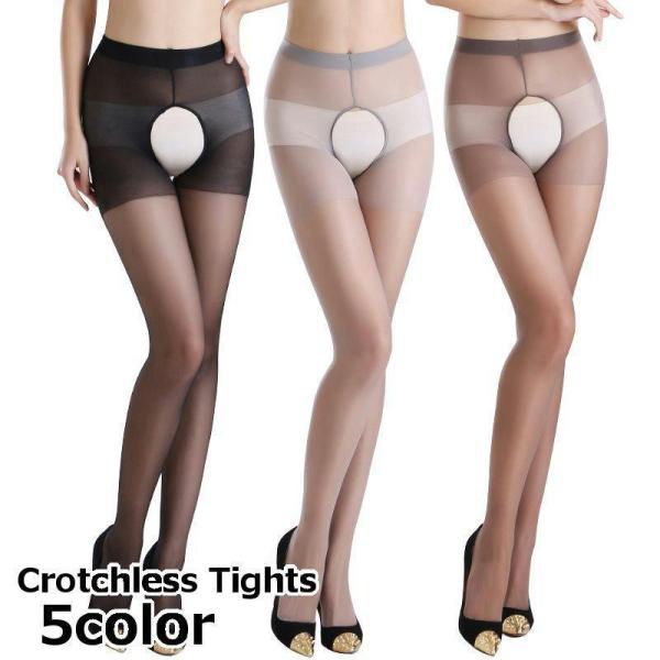 ストッキング オープンクロッチ クロッチオープン 10デニール クロッチレス レディース 女性  レース パンティストッキング パンスト 蒸れ