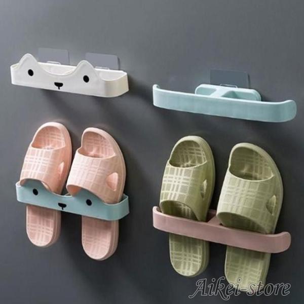 ■品名：スリッパラック■素材：プラスチック■カラー：全3色■サイズ：写真参考人気検索ワード：シューズホルダー スリッパラック スリッパホルダー バスルーム スリッパ収納 省スペース 靴収納 ラック 玄関 壁 ドア スリッパラック スリッパホ...