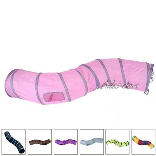 ■品名：猫トンネル■素材：ポリエステル■カラー：全7色■サイズ：写真参考検索ワード：ねこトンネル 猫ハウス キャットトンネル 折りたたみ 簡単収納　組み立て簡単 洗える 運動不足対策 ピンク　猫用おもちゃ キャットトイ 猫寝袋玩具 ふとん ...