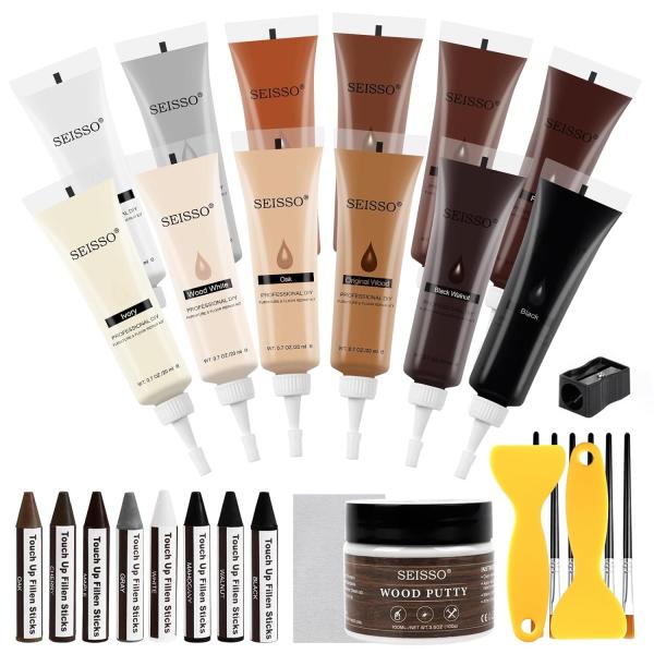 /12色補修クリームホワイト、ウッドホワイト、オーク、ログ、アンバーイエロー、ブラックウォールナットイエローサンダルウッド、レッドウッド、グレー、チーク、ブラック、アイボリー/色んな家具の付いたキズを完璧に木製家具だけではなく、木製の床、家...