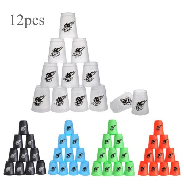 スタックスカップ スポーツスタッキング 12カップ 予約受付 収納袋付き 新倉庫入荷セール Cyfie 飛重ねカップ 上級向け 競技用スピードスタック