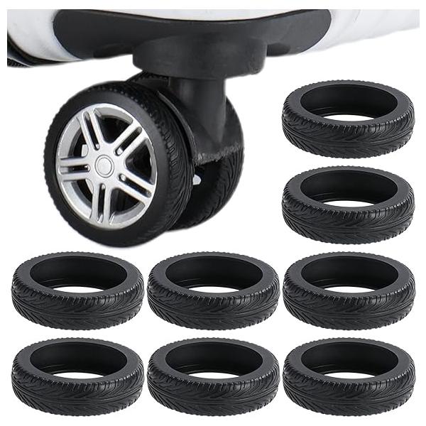 スーツケース キャスターカバー 8点 Φ52-65適用 厚さ15mm CYFIE シリコン キャリーケース 車輪カバー タイヤカバー ホイールカバー 騒音対策 タイヤ用ソックス