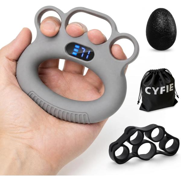 ハンドグリップ 握力 測る 充電式 セット トレーニング エクササイズ Cyfie 筋力トレーニング 握力強化 軽量 携帯式 ハンドグリッパー ストレス解消 男女兼用