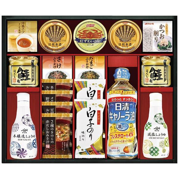 ●ヤマサ鮮度しょうゆ200ml・ヤマサ鮮度減塩しょうゆ200ml・日清キャノーラ油400g各1本・とうふと油揚げのおみそ汁9.2g・2種のきのこの赤だしおみそ汁7.1g・あおさとわかめのおみそ汁6g・オクラ入ねばねば野菜スープ5.8g各1袋...