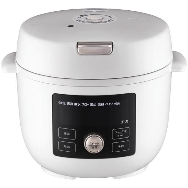 ●商品サイズ：27.4×28.1×22.6cm●容量：2.2L(満水容量)、1.2L(うま圧/高速容量)、1.4L(その他調理容量)●材質：本体：ポリプロピレン、内ふた：ステンレス、内なべ：アルミ★コードの長さ：1.1m　★消費電力：650...