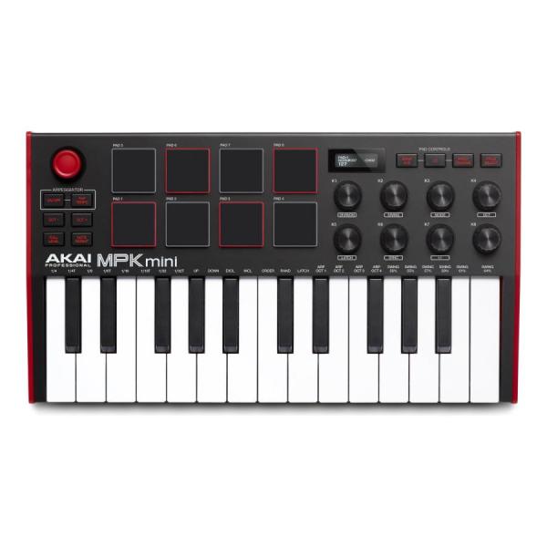 AKAI MPK mini コンパクトMIDIキーボード・パッドコントローラー MPKminiMKIII_gray_angle_web-1-