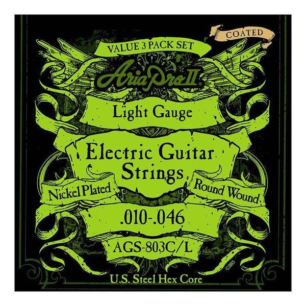 他サイト： [エレキ弦×3セット]ARIA AGS-803C/L×1パック エレキ用 コーティング弦 3セットパック×1パック [10-46] /メール便発送・代金引換不可の商品画像