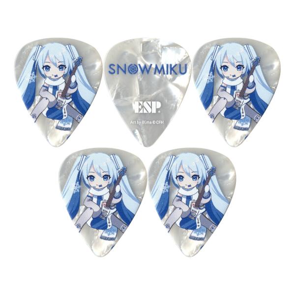 他サイト： ESP PT-Miku-SNOW/5枚セット ティアドロップ型 SNOW MIKU SD雪ミク 初音ミク ギター ピック/メール便発送・代金引換不可の商品画像