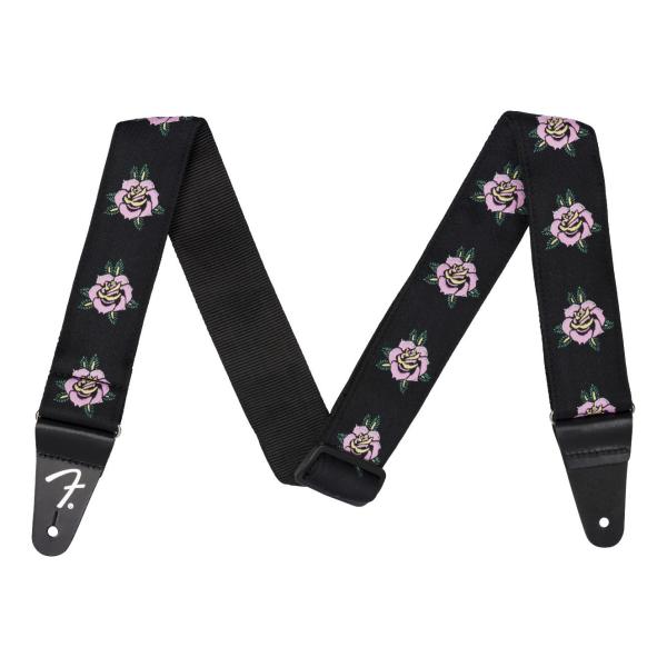 Fender Rose Strap Pink フェンダー ローズ バラ柄 2インチ幅 ジャカード織 ギター ストラップ/メール便発送・代金引換不可