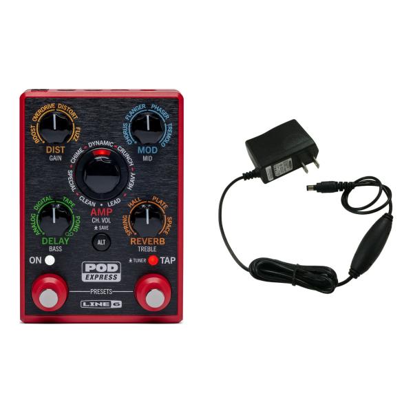 LINE6 POD EXPRESS Guitar DCアダプター付 Line 6 POD Express Guitar Multi-FX and Amp Modeling Pedal