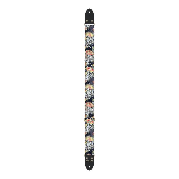 LIVE LINE LS2400OG2 扇柄 和柄 ちりめん風素材 ギターストラップ/メール便発送・代金引換不可